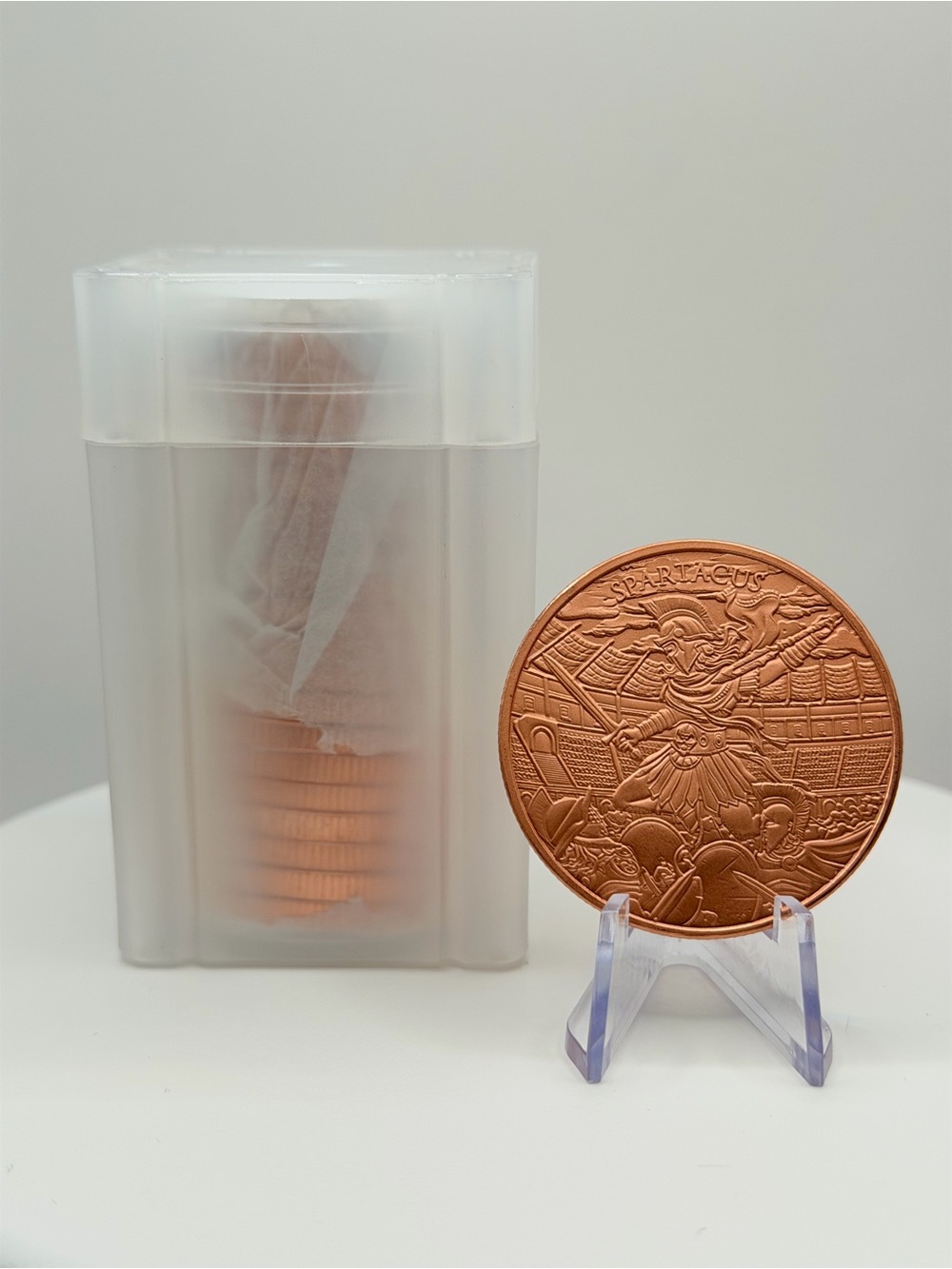 1 oz .999 Fine Copper "Spartacus" Gladiator Round Bullion Coin Gift